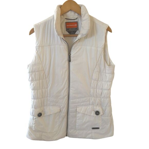 Merrell Womens Opti Warm Puffer Vest L White Outdoors Designer Nature Ski Snow - Picture 1 of 11